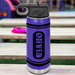Purple crayon water bottle personalized with name. Flip top sport lid with straw. Comes in pink, blue, green, orange, yellow and 18 other colors