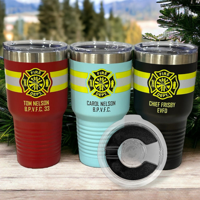 Custom Firefighter Stainless Steel Tumbler - Personalized Drinkware for Fire Fighters