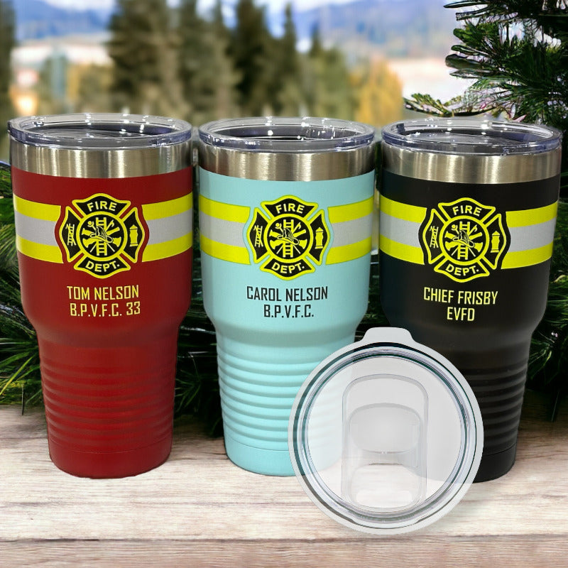 Custom Firefighter Stainless Steel Tumbler - Personalized Drinkware for Fire Fighters