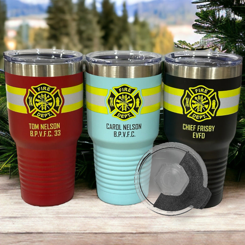Custom Firefighter Stainless Steel Tumbler - Personalized Drinkware for Fire Fighters