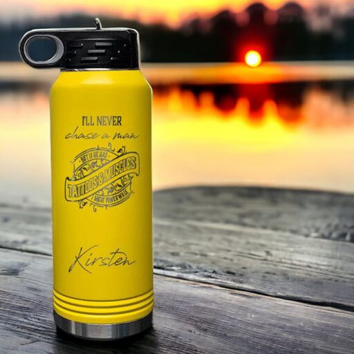 32oz laser engraved water bottle with name