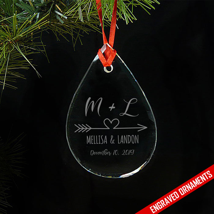 Engraved Glass Ornament