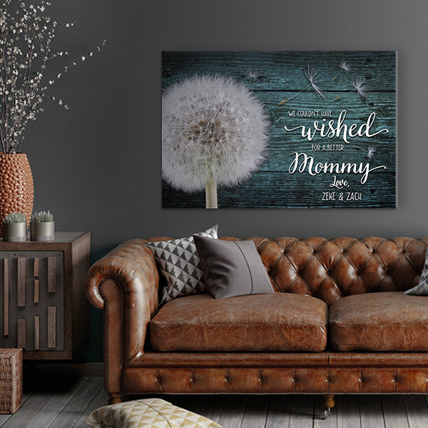 couldn't have wished for a better mom personalized dandelion wall art gift for mother