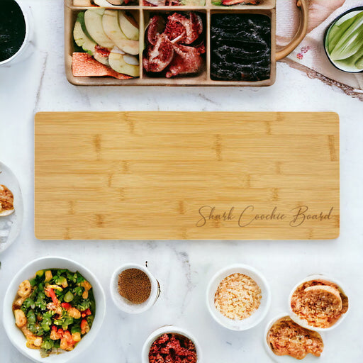 laser engraved personalized charcuterie board - bamboo wood