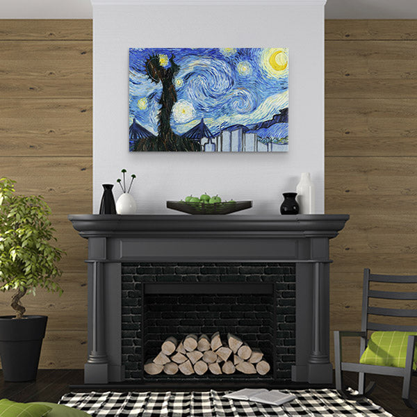 Custom Starry Night Keeper of the Plains Wichita Kansas Canvas Wall Art Painting
