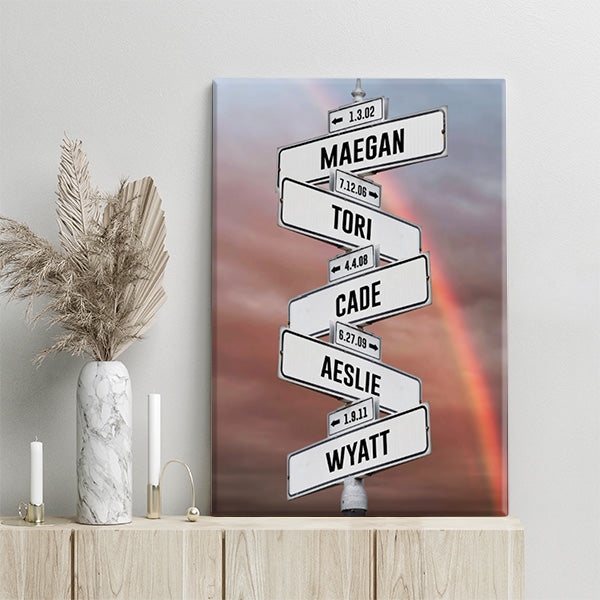 Customizable Family Street Sign Canvas Prints | Personalized Wall Art ...