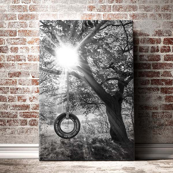 Customizable Tire Swing Canvas: Twilight Meadow Couples Gift
