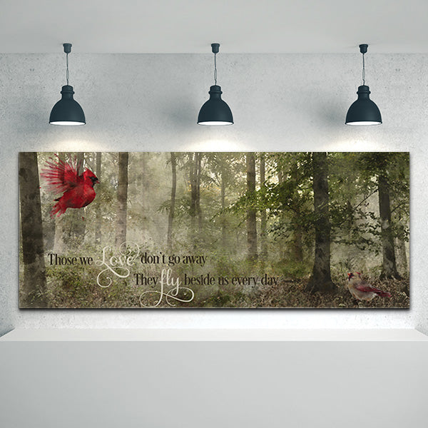 Red Cardinal Gift - Memorial Wall Art Canvas with Quote for Loss of Loved One
