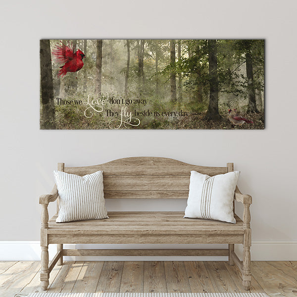 Red Cardinal Gift - Memorial Wall Art Canvas with Quote for Loss of Loved One