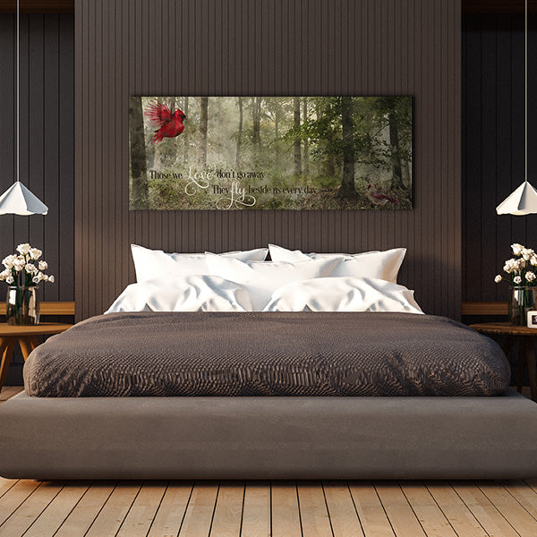 Red Cardinal Gift - Memorial Wall Art Canvas with Quote for Loss of Loved One