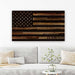 Rustic wood burned American flag of the U.S.A. personalized rustic wood flag canvas art print