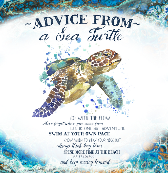 Advice from a Sea Turtle Beach Wall Decor Canvas Print
