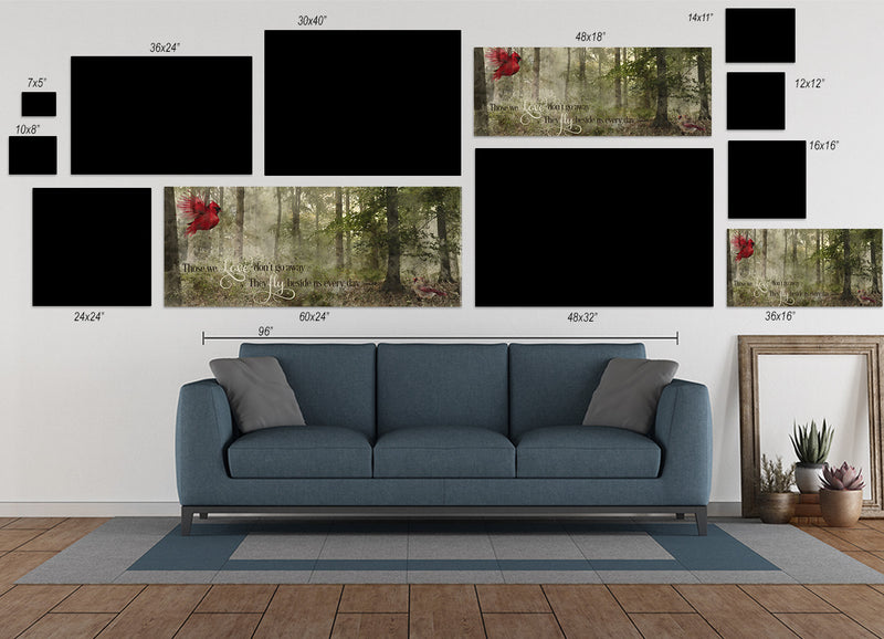 Red Cardinal Gift - Memorial Wall Art Canvas with Quote for Loss of Loved One