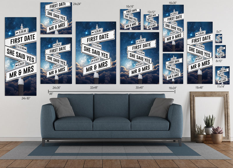 Customizable Family Street Sign Canvas Prints | Personalized Wall Art ...