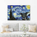 Add your dog photo to Van Gogh's starry night painting with this unique canvas wall art personalized home decor print for a dog owner. Best personalized pet portrait oil painting gift for dog owner ever!