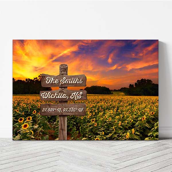 Personalized Family Name Signs with Kansas Sunflowers – The Ultimate Family Gift