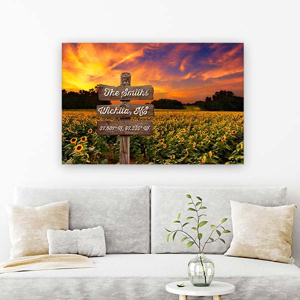 Personalized Family Name Signs with Kansas Sunflowers – The Ultimate Family Gift