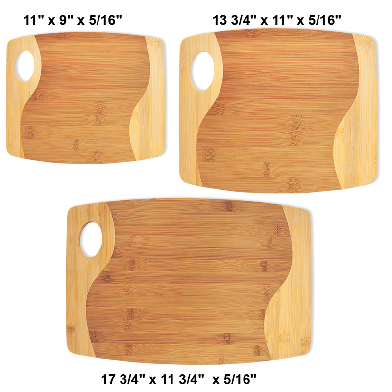 Personalized Two Tone Bamboo Cutting Board with Recipe