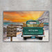 Capture the enchantment of a Winter Sunrise Beach Escape with our personalized canvas print. Featuring an old vintage truck at a snow-covered beach, bathed in the warmth of an orange sunrise. Choose from 15 colors and personalize the tailgate. Crafted in Wichita, KS, with premium USA-made materials.