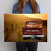 Personalized Vintage Truck Canvas Print featuring a classic truck parked on an old country road at sunset. Tailgate can be customized, and you can choose from 15 truck colors in color or black and white. Ideal home decor and personalized gift for couples