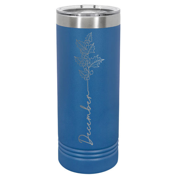 Birth Month Flower Personalized Engraved 22 oz Polar Camel Skinny Tumbler