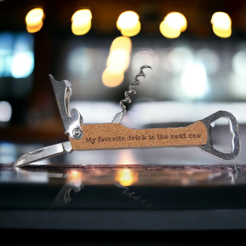 engraved personalized bottle opener multi tool corkscrew knife