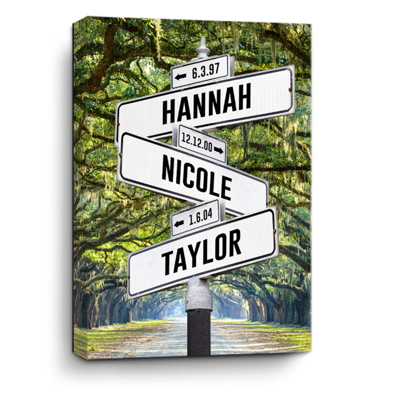 Customizable Family Street Sign Canvas Prints | Personalized Wall Art ...