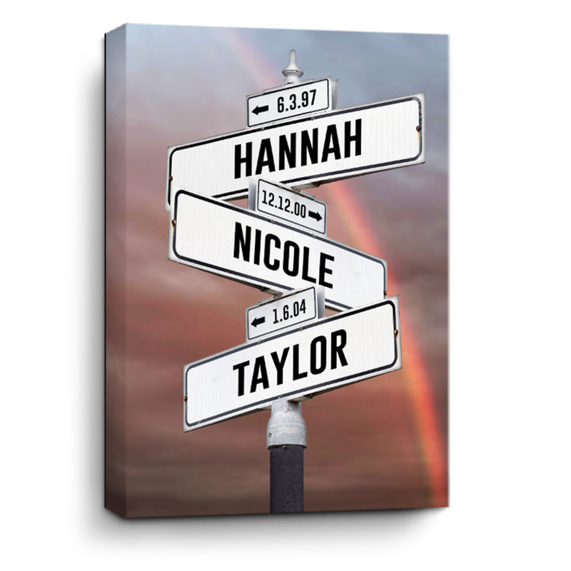Customizable Family Street Sign Canvas Prints | Personalized Wall Art ...