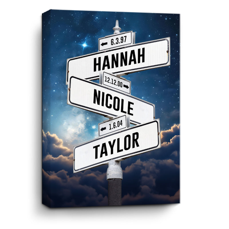 Customizable Family Street Sign Canvas Prints | Personalized Wall Art ...