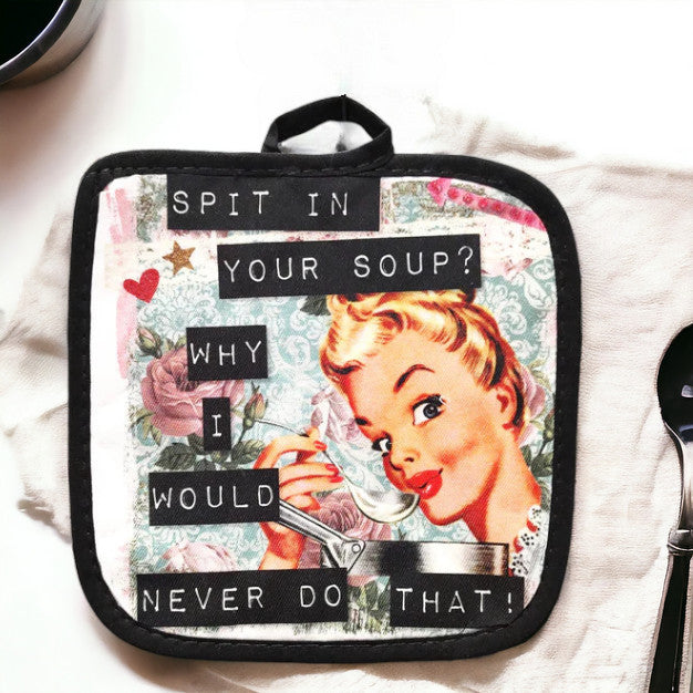 funny potholder vinage ladies custom designs too