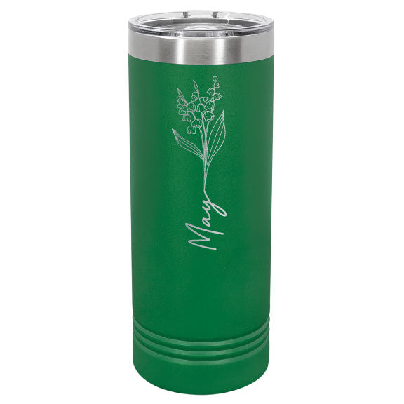 Birth Month Flower Personalized Engraved 22 oz Polar Camel Skinny Tumbler