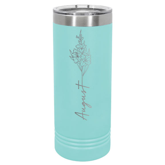 Birth Month Flower Personalized Engraved 22 oz Polar Camel Skinny Tumbler