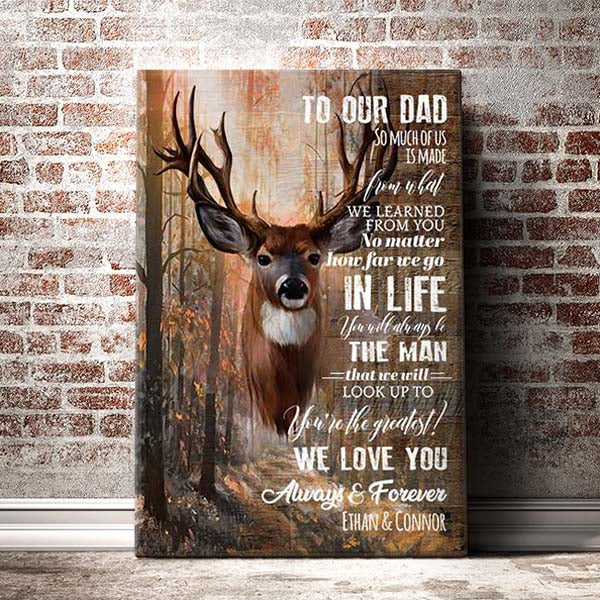 Customizable Rustic Buck Deer Print: Heartfelt Message for Dad or Grandpa
