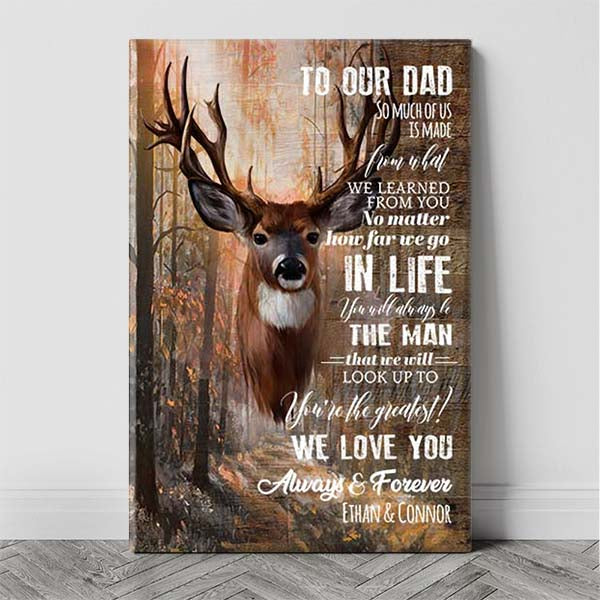 Customizable Rustic Buck Deer Print: Heartfelt Message for Dad or Grandpa