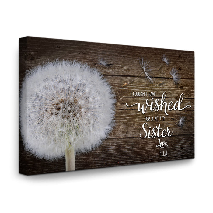 dandelion wall art gift for sister couldn't have wished for better