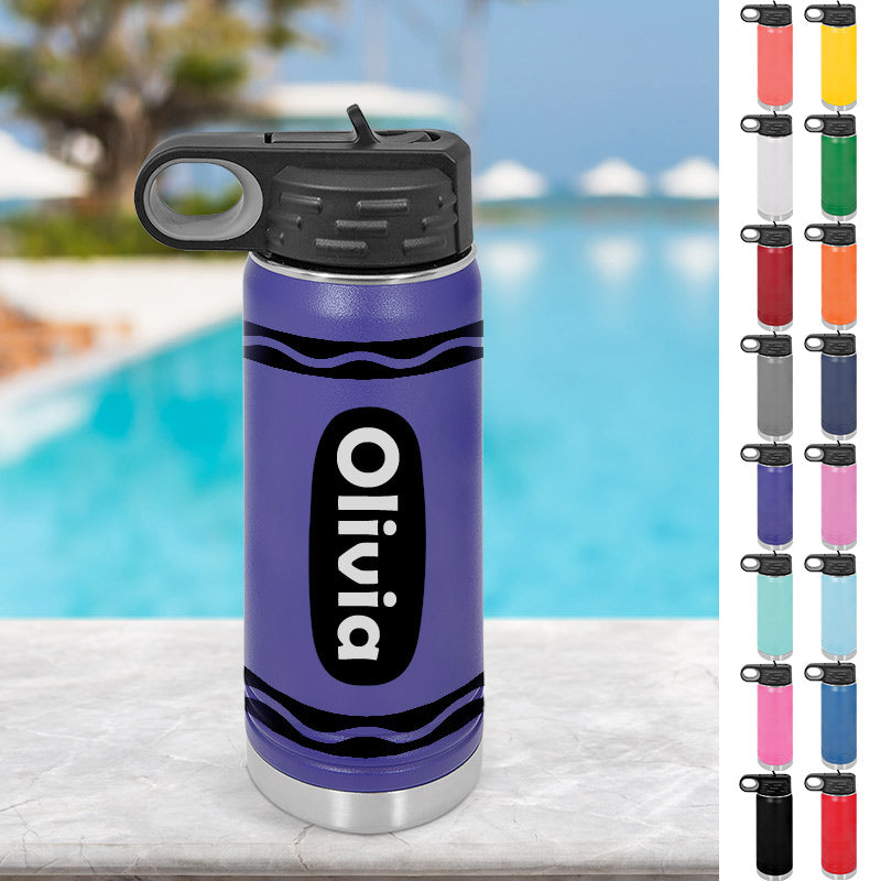 Crayon Kids Water Bottle Personalized Bottle Tumbler for Kids