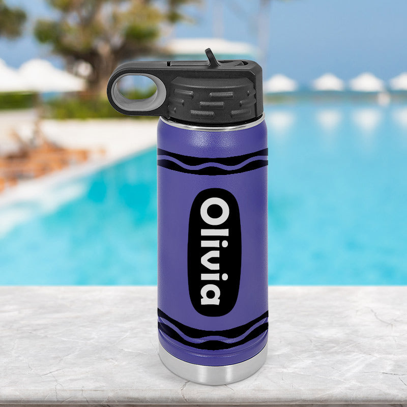 Crayon Kids Water Bottle Personalized Bottle Tumbler for Kids