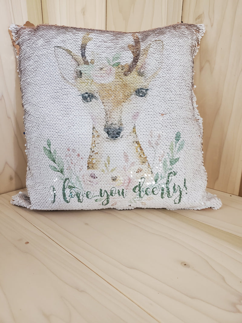 Sublimated Sequin Mermaid and Burlap Ruffle Pillows