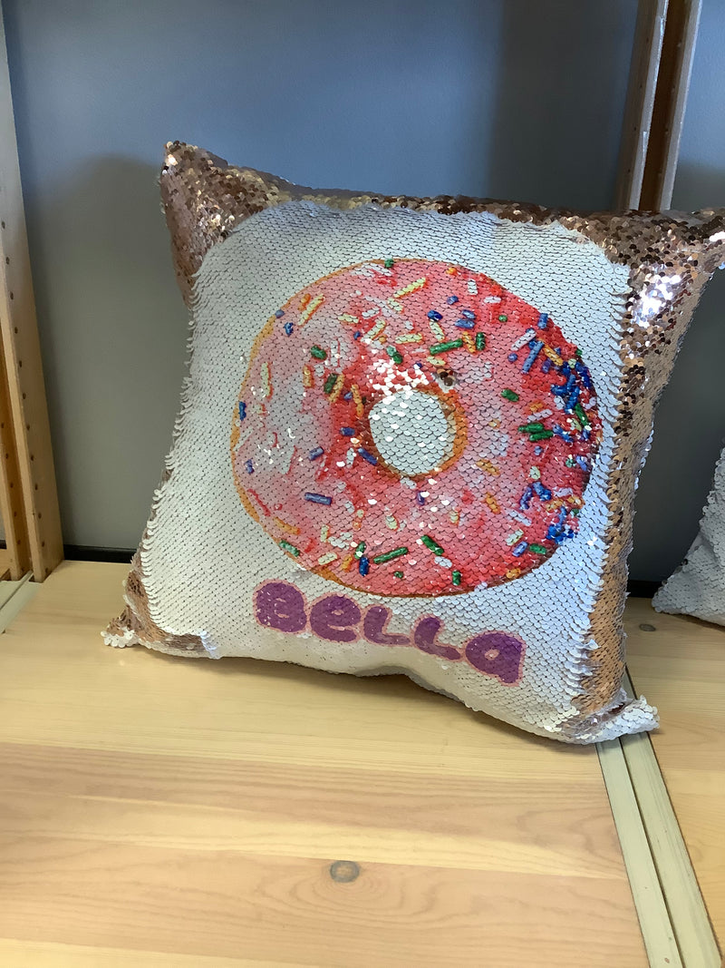 Sublimated Sequin Mermaid and Burlap Ruffle Pillows