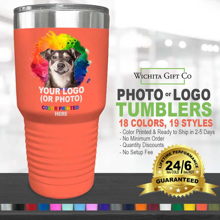 Upload your Photo, Design, or Logo - Color Printed 30oz Polar Camel Tumbler