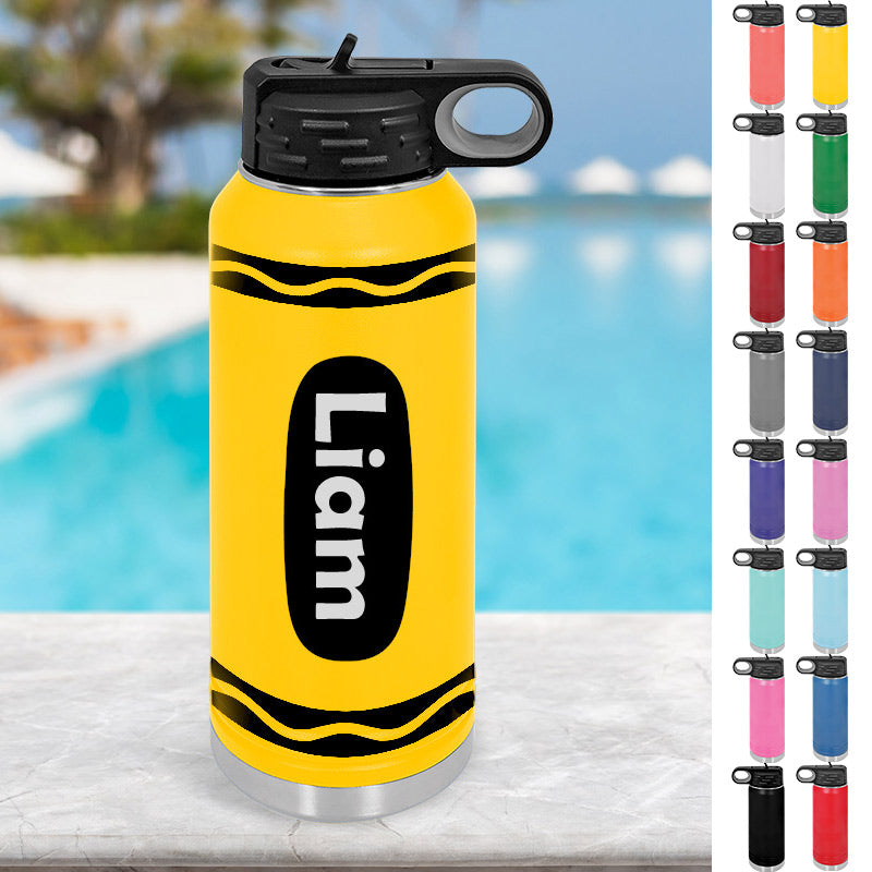 Crayon Kids Water Bottle Personalized Bottle Tumbler for Kids