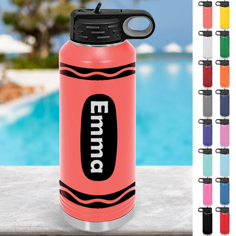 Crayon Kids Water Bottle Personalized Bottle Tumbler for Kids