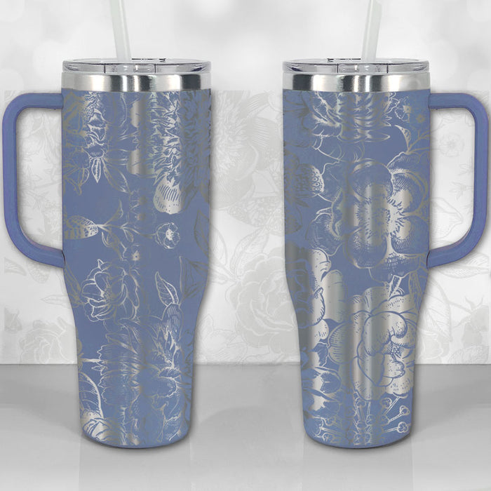 Personalized 40 oz Tumbler with Handle - Wildflowers with Name or Mono —  Wichita Gift Company