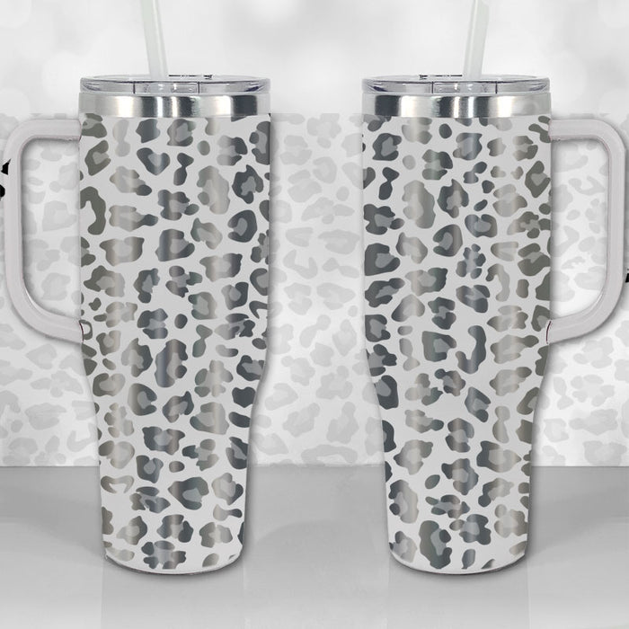  Holographic Leopard Tumbler 40 Oz,Simple Modern Coffee Mug  Non-Spill,The Office Tumbler With Handle And Straws,Insulated  Tumblers,Trending Tumblers For Women & Men 3d White : Home & Kitchen