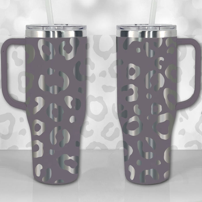 Lashicorn 40 Oz. Tumbler with Handle and Straw White Leopard Silver 10”  tall Cup lid included Insula…See more Lashicorn 40 Oz. Tumbler with Handle  and