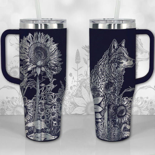 Sunflower Skull Personalized Custom Water and Coffee Tumbler, Black Glitter  Cups With Inspirational Quotes, Wildflower Dark Gift for Women 