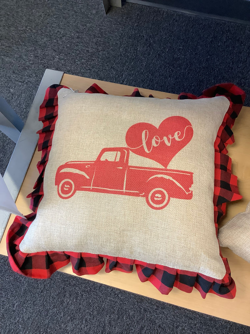 Sublimated Sequin Mermaid and Burlap Ruffle Pillows