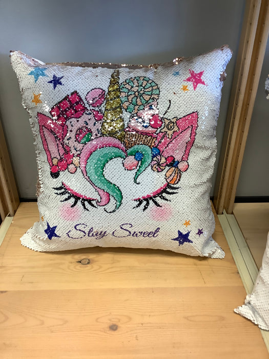 Sublimated Sequin Mermaid and Burlap Ruffle Pillows