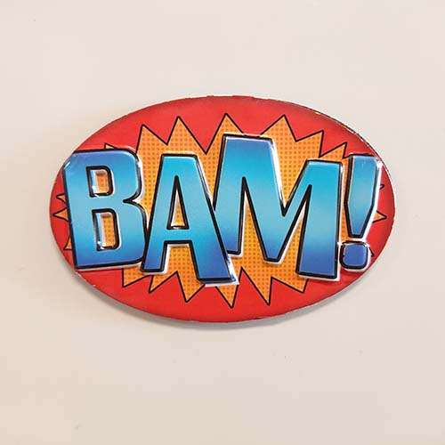 BAM! EMBOSSED TIN MAGNET