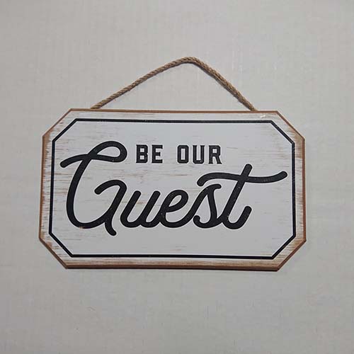 Be Our Guest Hanging Wood Wall Décor